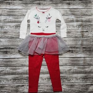Carters white and red reindeer tutu holiday outfit